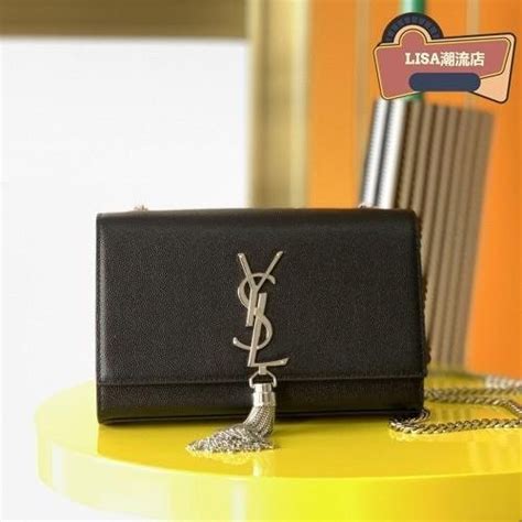 ysl kate taobao|99新YSL聖羅蘭Kate黑金流蘇信封包單肩斜挎包.